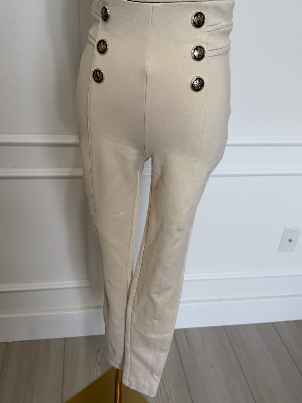 Zara High-Waist Cream Sailor Pants